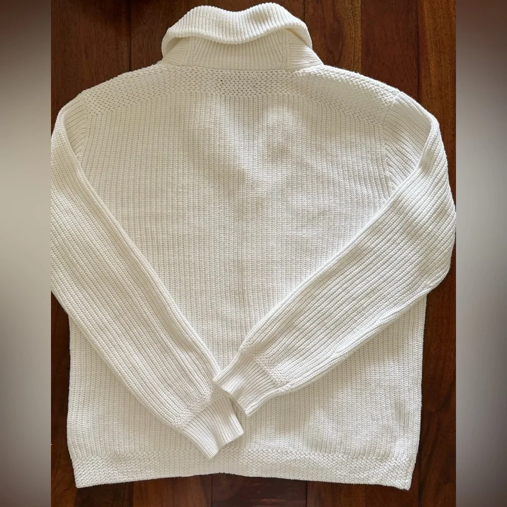 Polo Ralph Lauren Men’s Ribbed 100% Cotton Shawl Collar White Knit Cardigan Sz M